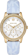 Michael Kors Tibby Multifunction White Dial Blue Leather Strap Watch For Women - MK2965