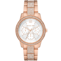 Michael Kors Tibby Chronograph White Dial Rose Gold Steel Strap Watch For Men - MK7293