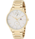 Tommy Hilfiger Hunter White Dial Gold Steel Strap Watch for Men - 1791609