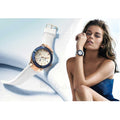 Guess Jet Setter White Dial White Rubber Strap Watch for Women - W0564L1
