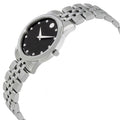 Movado Museum Classic Black Dial Silver Steel Strap Watch For Women - 0606858