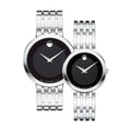 Movado Esperanza 39mm Black Dial Silver Steel Strap Watch For Men - 0607057