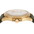 Michael Kors Mini Everest Crystals White Dial Green Leather Strap Watch for Women - MK4720