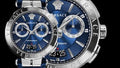 Versace Aion Chronograph Blue Dial Blue Leather Strap Watch for Men - VE1D01220