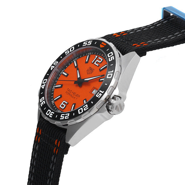 Tag Heuer Formula 1 Quartz Orange Dial Black Nylon Strap Watch for Men - WAZ101A.FC8305
