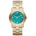 Marc Jacobs Amy Green Dial Gold Steel Strap Watch for Women - MBM8624