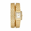 Michael Kors Emery Pave Double Wrap White Dial Gold Steel Strap Watch for Women - MK4833