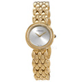 Versace V Flare Diamonds Silver Dial Gold Steel Strap Watch for Women - VEBN00918