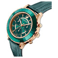 Swarovski Octea Lux Chrono Emerald Green Dial Green Leather Strap Watch for Women - 5452498