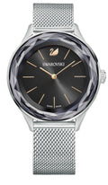 Swarovski Octea Nova Black Dial Silver Mesh Bracelet Watch for Women - 5430420