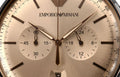 Emporio Armani Aviator Chronograph Beige Dial Silver Steel Strap Watch For Men - AR11239