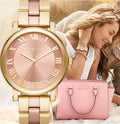 Michael Kors Norie Gold Dial Two Tone Steel Strap Watch for Women - MK3586