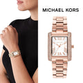 Michael Kors Emery Three-Hand Crystals Silver Dial Rose Gold Steel Strap Watch for Women - MK4641