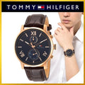 Tommy Hilfiger Aiden Quartz Blue Dial Brown Leather Strap Watch for Men - 1791308