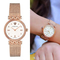 Versace Meander White Dial Rose Gold Mesh Bracelet Watch for Women - VELW00620