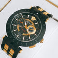 Versace V-Race Analog Quartz Black Dial Two Tone Steel Strap Watch For Men - VEBV00619