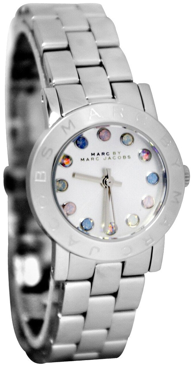 Marc Jacobs Amy White Dial Silver Steel Strap Watch for Women - MBM3217