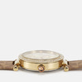 Michael Kors Parker Three Hand Gold Dial Brown Leather Strap Watch For Women - MK2973
