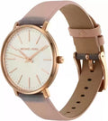 Michael Kors Pyper Quartz White Dial Pink Leather Strap Watch For Women - MK2741