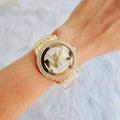 Michael Kors Tibby Three Hand Gold Dial Gold Steel Strap Watch For Women - MK6879