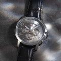 Tommy Hilfiger Keagan Quartz Grey Dial Black Leather Strap Watch for Men - 1791289