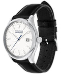 Movado Heritage Calendoplan White Dial Black Leather Strap Watch for Men - 3650002