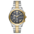 Emporio Armani Paolo Chronograph Grey Dial Two Tone Steel Strap Watch For Men - AR11527