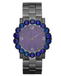 Marc Jacobs Amy Purple Dial Black Steel Strap Watch for Women - MBM3224