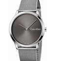 Calvin Klein Minimal Grey Dial Silver Mesh Bracelet Watch for Men - K3M211Y3