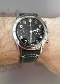 Breitling Avi Ref. 765 1953 Re-Edition Black Dial Black Leather Strap Watch for Men - AB0920131B1X1