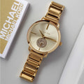 Michael Kors Portia Gold Dial Gold Steel Strap Watch for Women - MK3639