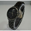 Emporio Armani Crystal Ceramica Black Dial Black Steel Strap Watch For Women - AR1478
