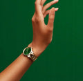 Daniel Wellington Iconic Link Emerald Green Dial Rose Gold Steel Strap Watch For Women - DW00100421