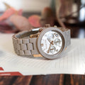 Michael Kors Runway Chronograph Grey Dial Grey Silicone Strap Watch For Women - MK7386