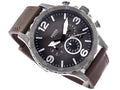 Fossil Nate Chronograph Grey Dial Brown Leather Strap Watch for Men - JR1424