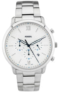 Fossil Neutra Chronograph White Dial Silver Steel Strap Watch for Men - FS5433