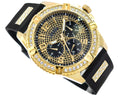 Guess Frontier Crystals Black Dial Black Silicone Strap Watch For Men - W1132G1