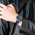 Tommy Hilfiger Clark Chronograph Blue Dial Black Leather Strap Watch For Men - 1792083