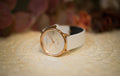 Calvin Klein Accent Silver Dial White Leather Strap Watch for Women - K2Y236K6
