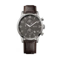 Hugo Boss Aeroliner Chronograph Quartz Grey Dial Brown Leather Strap Watch For Men - HB1512570