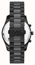 Michael Kors Lexington Chronograph Black Dial Black Steel Strap Watch for Men - MK9154