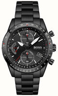 Hugo Boss Aero Black Dial Black Steel Strap Watch for Men - 1513771