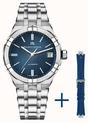 Maurice Lacroix Aikon Automatic Blue Dial Silver Steel Strap Watch for Women - AI1807-SS002-430-1