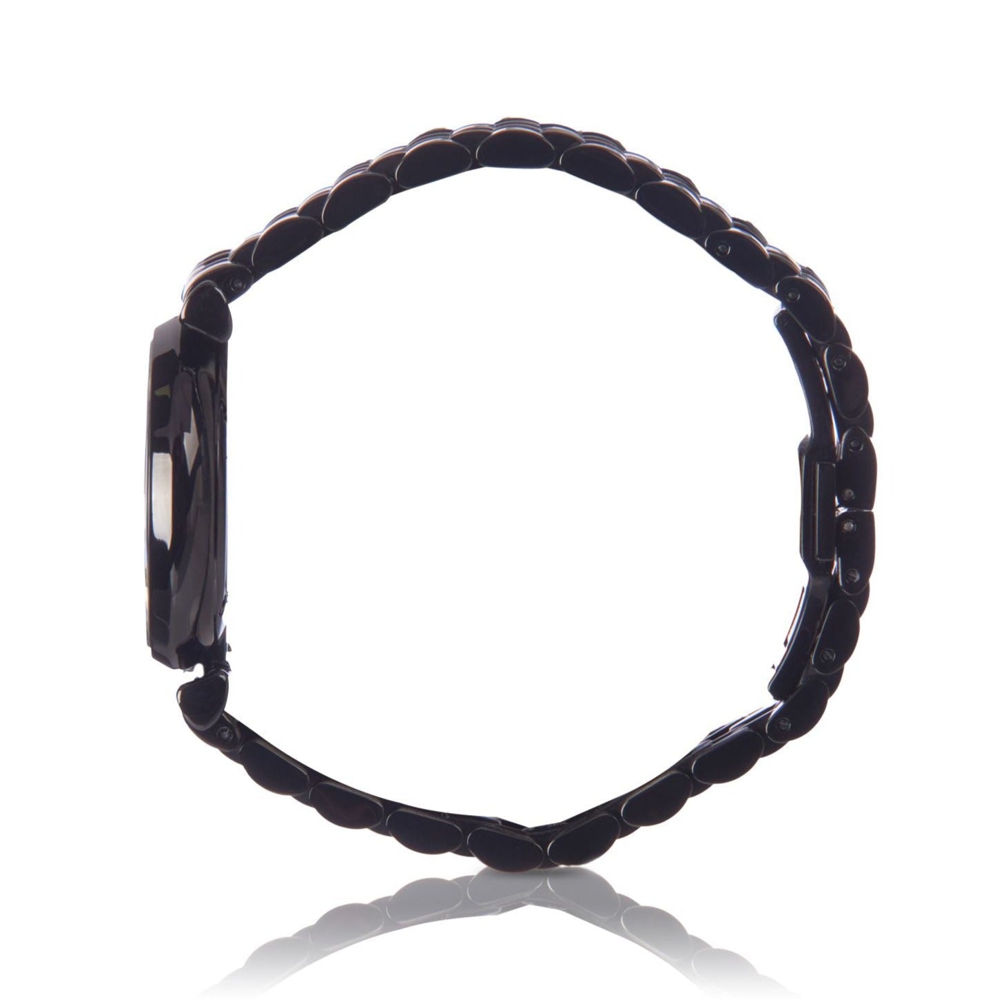 Emporio Armani Gianni T-Bar Quartz Black Mother of Pearl Dial Black Steel Strap Watch For Women - AR11268