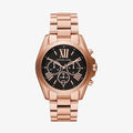 Michael Kors Bradshaw Black Dial Rose Gold Steel Strap Watch for Women - MK5854