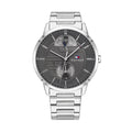 Tommy Hilfiger Hunter Grey Dial Silver Steel Strap Watch for Men - 1791608