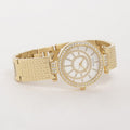 Guess Muse Crystals White Dial Rose Gold Steel Strap Watch For Women - W1008L2