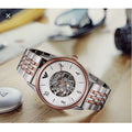 Emporio Armani Meccanico White Dial Two Tone Steel Strap Watch For Men - AR1921