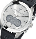 Maserati Traguardo Chronograph Silver Dial Black Rubber Strap Watch for Men - R8871612012