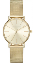 Armani Exchange Lola Analog Gold Dial Gold Mesh Strap Watch For Women - AX5536